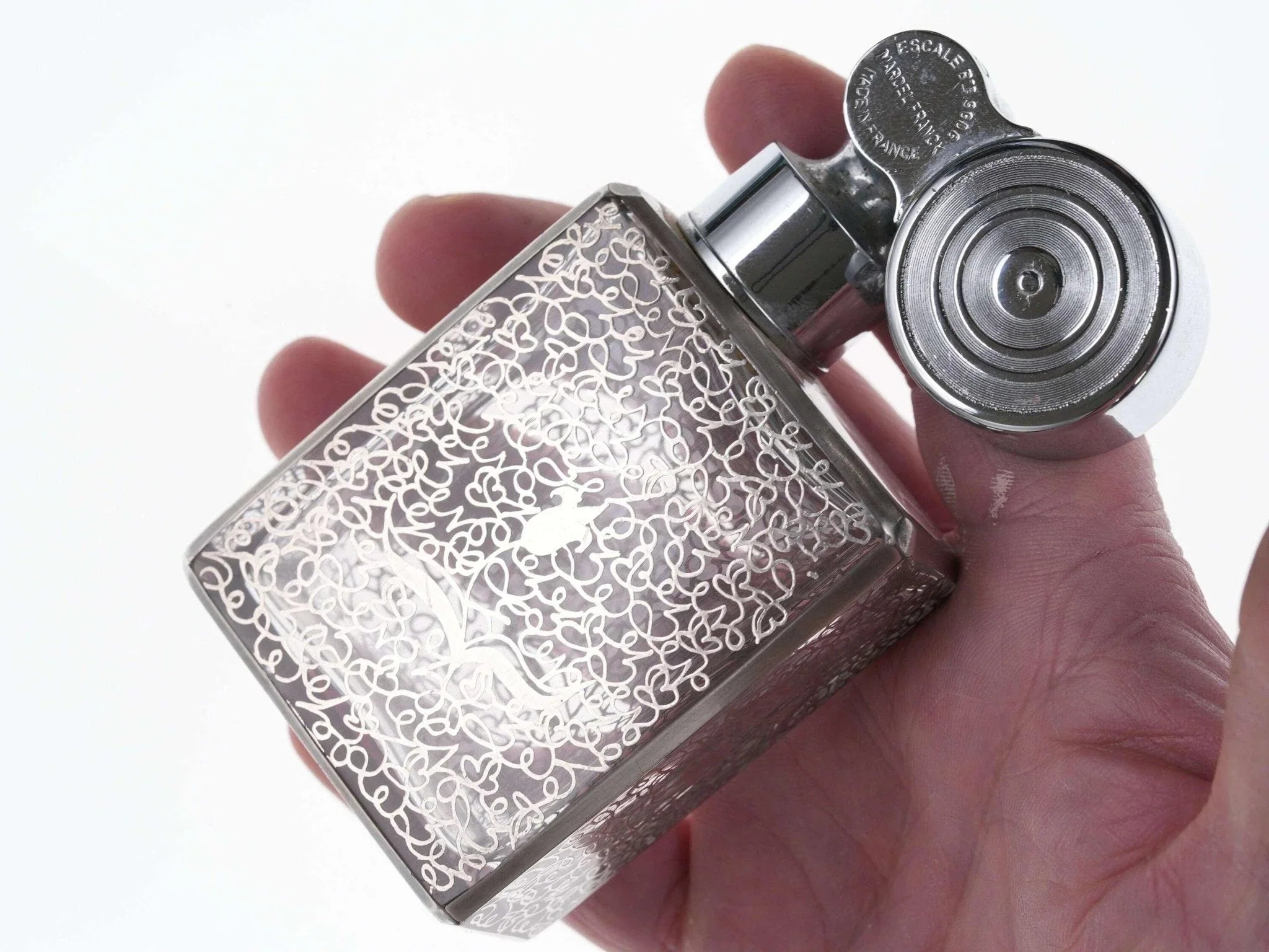 French Baccarat Marcel Franck Escale Silver Overlay Atomizer perfume bottle