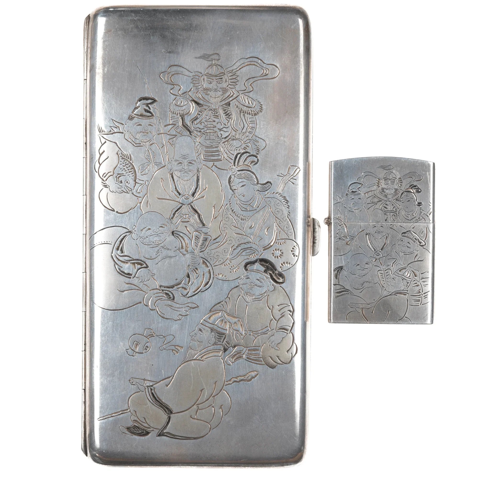 silver cigarette case with lighter Signed Japanese 950 sterling silver jumbo cigarette case and lighter silver cigarette case with lighter Signed Japanese 950 sterling silver jumbo cigarette case and lighter