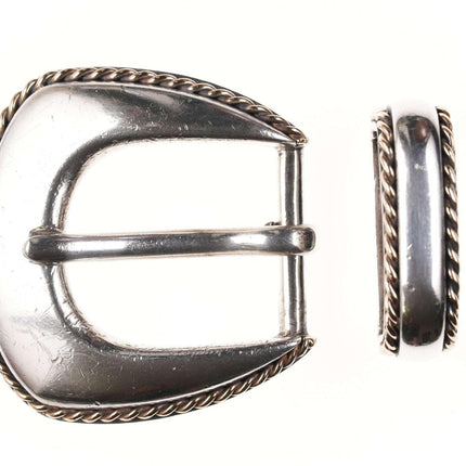 1" Randall D Moore Sterling/14k ranger belt buckle set - Estate Fresh Austin