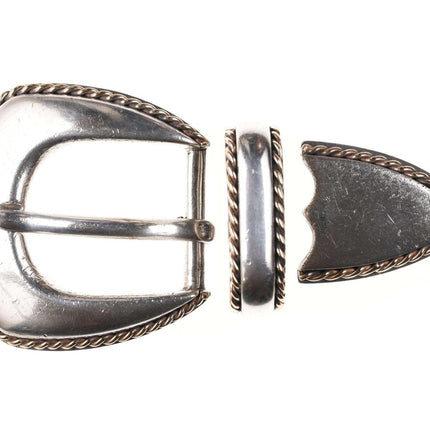 1" Randall D Moore Sterling/14k ranger belt buckle set - Estate Fresh Austin