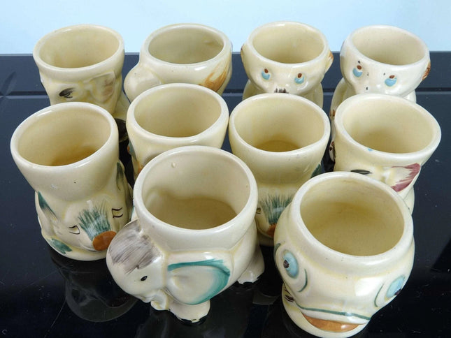10 1950's English Pottery Figural Egg Cups - Estate Fresh Austin