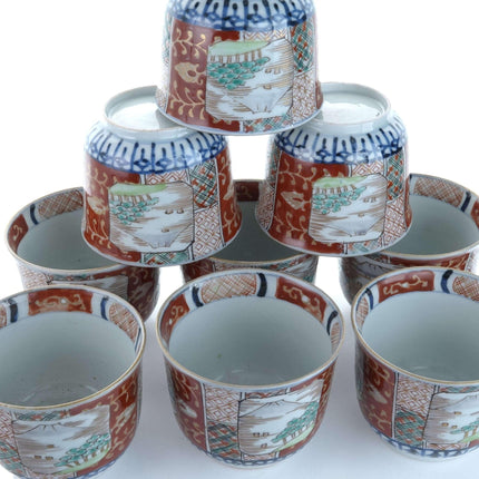 10 Meiji Period Japanese Imari Tea Cups - Estate Fresh Austin