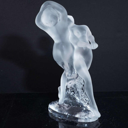 10.25" Lalique French Art Glass 2 s dancing figure - Estate Fresh Austin