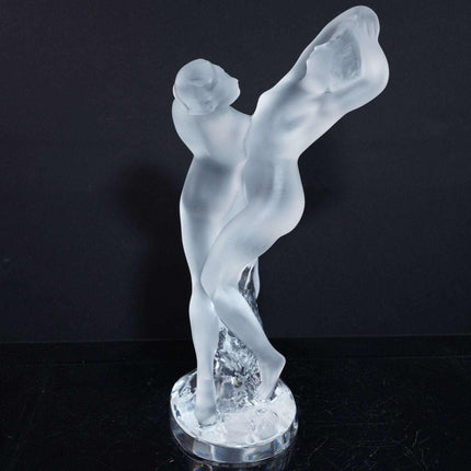 10.25" Lalique French Art Glass 2 s dancing figure - Estate Fresh Austin