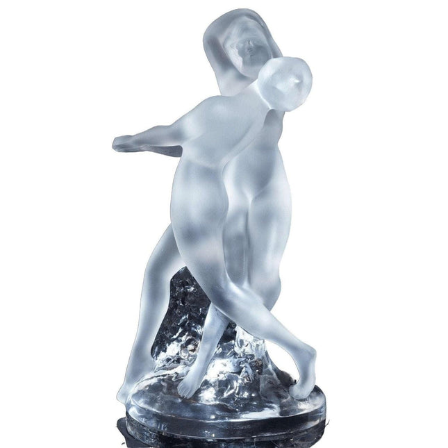 10.25" Lalique French Art Glass 2 s dancing figure - Estate Fresh Austin