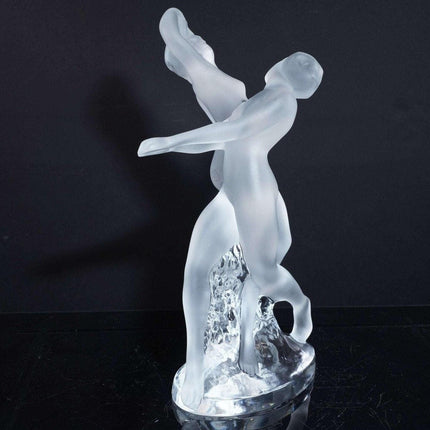 10.25" Lalique French Art Glass 2 s dancing figure - Estate Fresh Austin