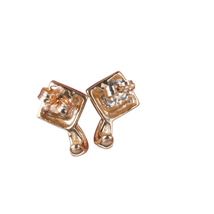 10k yellow gold diamond earrings - Estate Fresh Austin