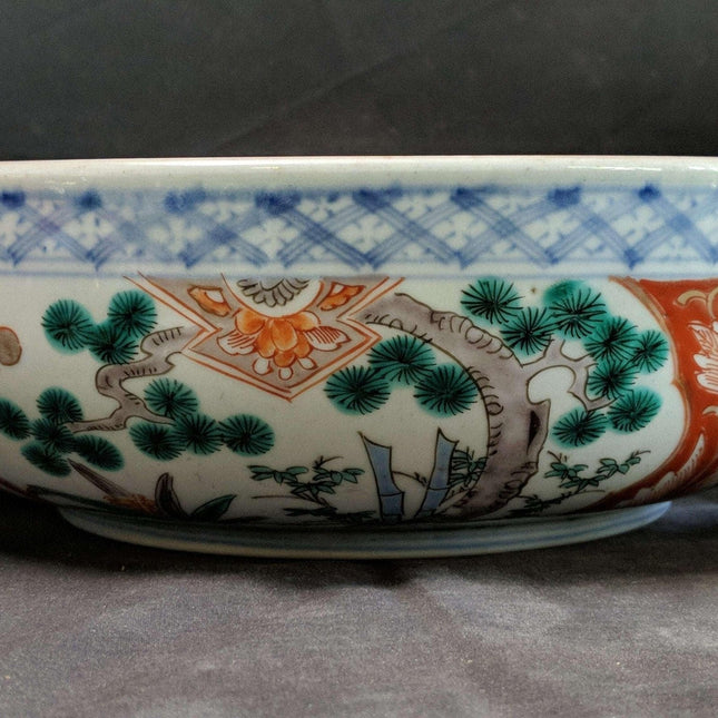 11 3/8" c1870 Japanese Imari Bowl Meiji period 3.5" deep - Estate Fresh Austin