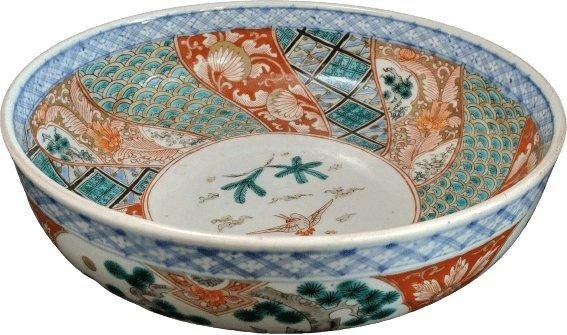 11 3/8" c1870 Japanese Imari Bowl Meiji period 3.5" deep - Estate Fresh Austin