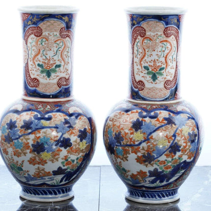 12" Meiji Period Japanese Imari Vases pair - Estate Fresh Austin