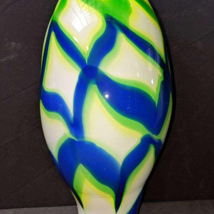 12.75" Texas Studio Art Glass Vase Michael McDougal 7" wide - Estate Fresh Austin