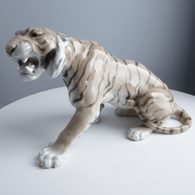 13" Bing and Grondahl Snarling Tiger Figure by Lauritz Jensen - Estate Fresh Austin