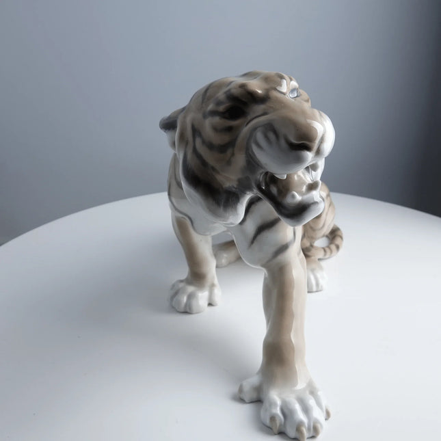 13" Bing and Grondahl Snarling Tiger Figure by Lauritz Jensen - Estate Fresh Austin