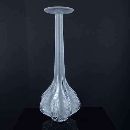 13.5" Lalique Claude French Art Cut glass Vase - Estate Fresh Austin