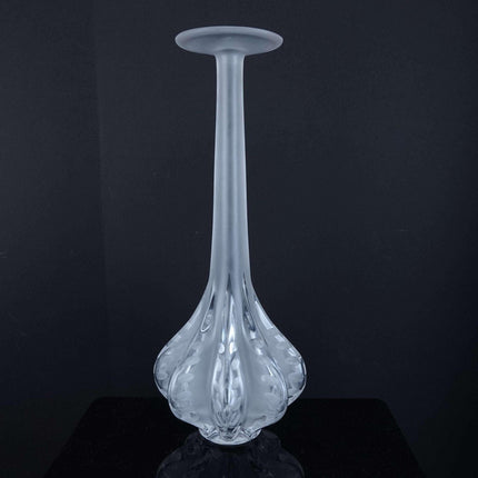 13.5" Lalique Claude French Art Cut glass Vase - Estate Fresh Austin