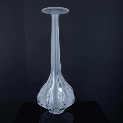 13.5" Lalique Claude French Art Cut glass Vase - Estate Fresh Austin