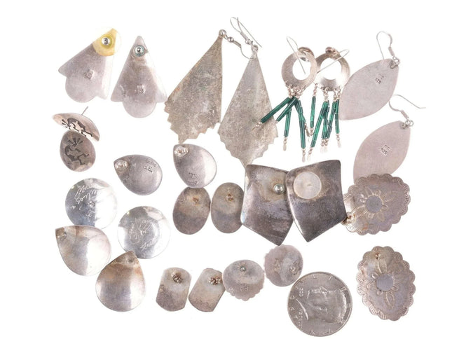 13pr Retro southwestern sterling silver earrings - Estate Fresh Austin