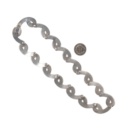 14" Vintage Mid Century Modernist Mexican sterling choker necklace - Estate Fresh Austin