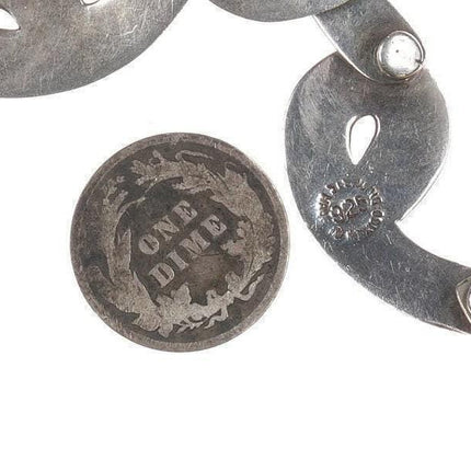 14" Vintage Mid Century Modernist Mexican sterling choker necklace - Estate Fresh Austin