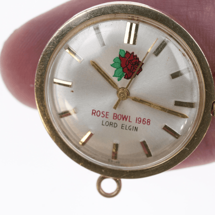 14k Gold Automatic 1968 Rose Bowl Lord Elgin Pocket watch - Estate Fresh Austin