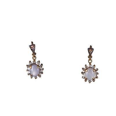 14k Gold Sapphire and Diamond earrings - Estate Fresh Austin