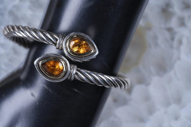 14k/Sterling Italian designer clamper bracelet - Estate Fresh Austin