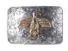 14k/sterling Vintage Southwestern hand engraved belt buckle - Estate Fresh Austin