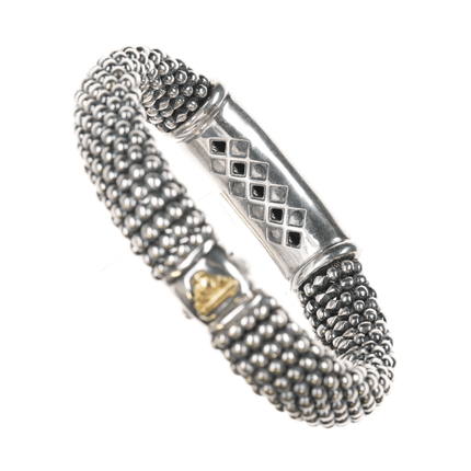 14mm - 15mm Lagos Caviar 18k gold and Sterling bracelet - Estate Fresh Austin