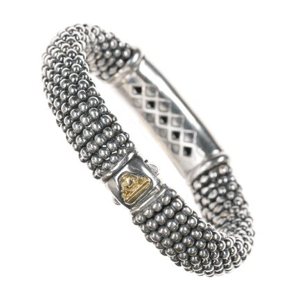 14mm - 15mm Lagos Caviar 18k gold and Sterling bracelet - Estate Fresh Austin