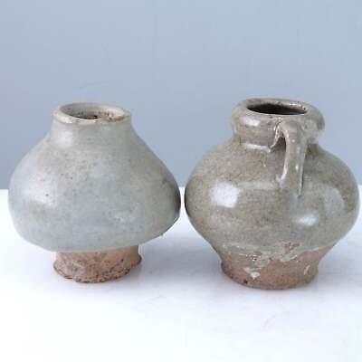 15th Century Thai Sawankhalok celadon jarlets hh - Estate Fresh Austin