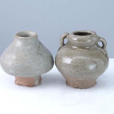 15th Century Thai Sawankhalok celadon jarlets hh - Estate Fresh Austin