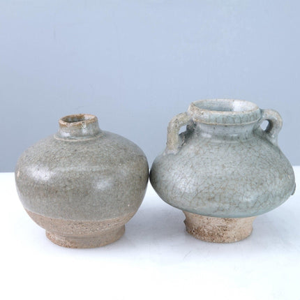 15th Century Thai Sawankhalok celadon jarlets hj - Estate Fresh Austin