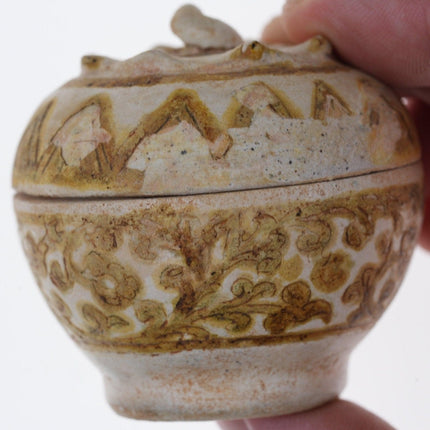 15th Century Thai Sawankhalok Kiln Condiment Jar with Lid 3 - Estate Fresh Austin