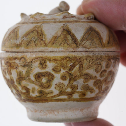 15th Century Thai Sawankhalok Kiln Condiment Jar with Lid 3 - Estate Fresh Austin