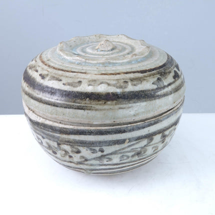 15th Century Thai Sawankhalok Kiln Condiment Jar with Lid fd - Estate Fresh Austin