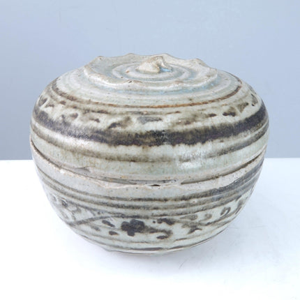 15th Century Thai Sawankhalok Kiln Condiment Jar with Lid fd - Estate Fresh Austin