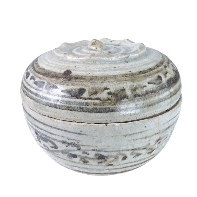 15th Century Thai Sawankhalok Kiln Condiment Jar with Lid we - Estate Fresh Austin