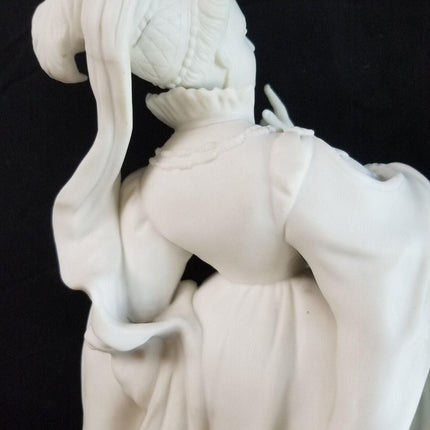 16 5/8" tall Antique Parian Figure Sculpture Woman in ornate dress 19th century - Estate Fresh Austin