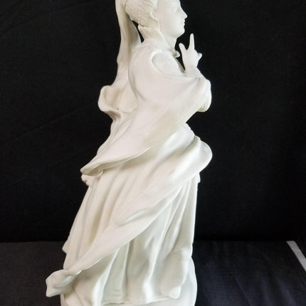 16 5/8" tall Antique Parian Figure Sculpture Woman in ornate dress 19th century - Estate Fresh Austin