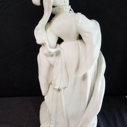 16 5/8" tall Antique Parian Figure Sculpture Woman in ornate dress 19th century - Estate Fresh Austin