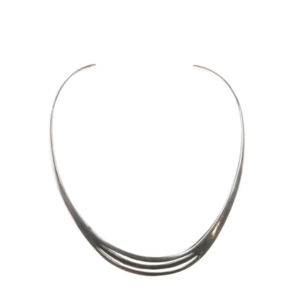 16" Vintage Mid Century Modernist Mexican sterling collar necklace - Estate Fresh Austin