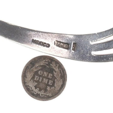 16" Vintage Mid Century Modernist Mexican sterling collar necklace - Estate Fresh Austin