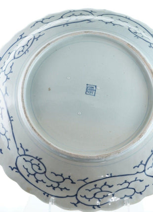 17 5/8" c1860 Japanese Sometsuke Charger hand painted blue underglaze - Estate Fresh Austin