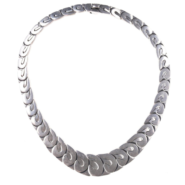 17" Heavy Retro Mexican Sterling choker - Estate Fresh Austin