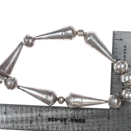 17" J*C Vintage Native American sterling and turquoise beaded cross necklace - Estate Fresh Austin