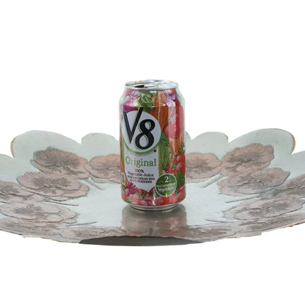 17" Vintage Continental Beaten Copper Mixed metals tray - Estate Fresh Austin