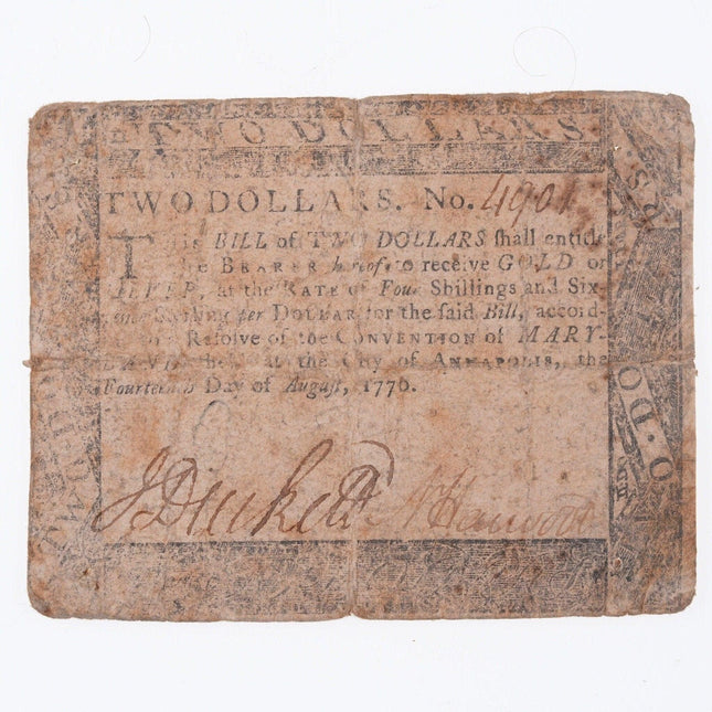 1776 Maryland Colonial Currency - Estate Fresh Austin