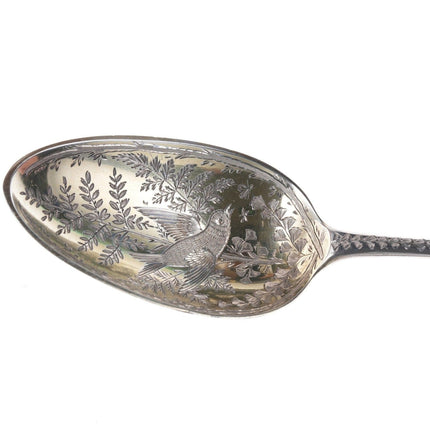 1789 Georgian Sterling Thomas Wallis London Fancy Engraved bird spoon - Estate Fresh Austin