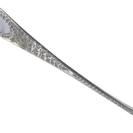 1789 Georgian Sterling Thomas Wallis London Fancy Engraved bird spoon - Estate Fresh Austin