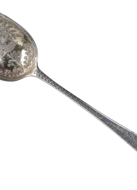 1789 Georgian Sterling Thomas Wallis London Fancy Engraved bird spoon - Estate Fresh Austin